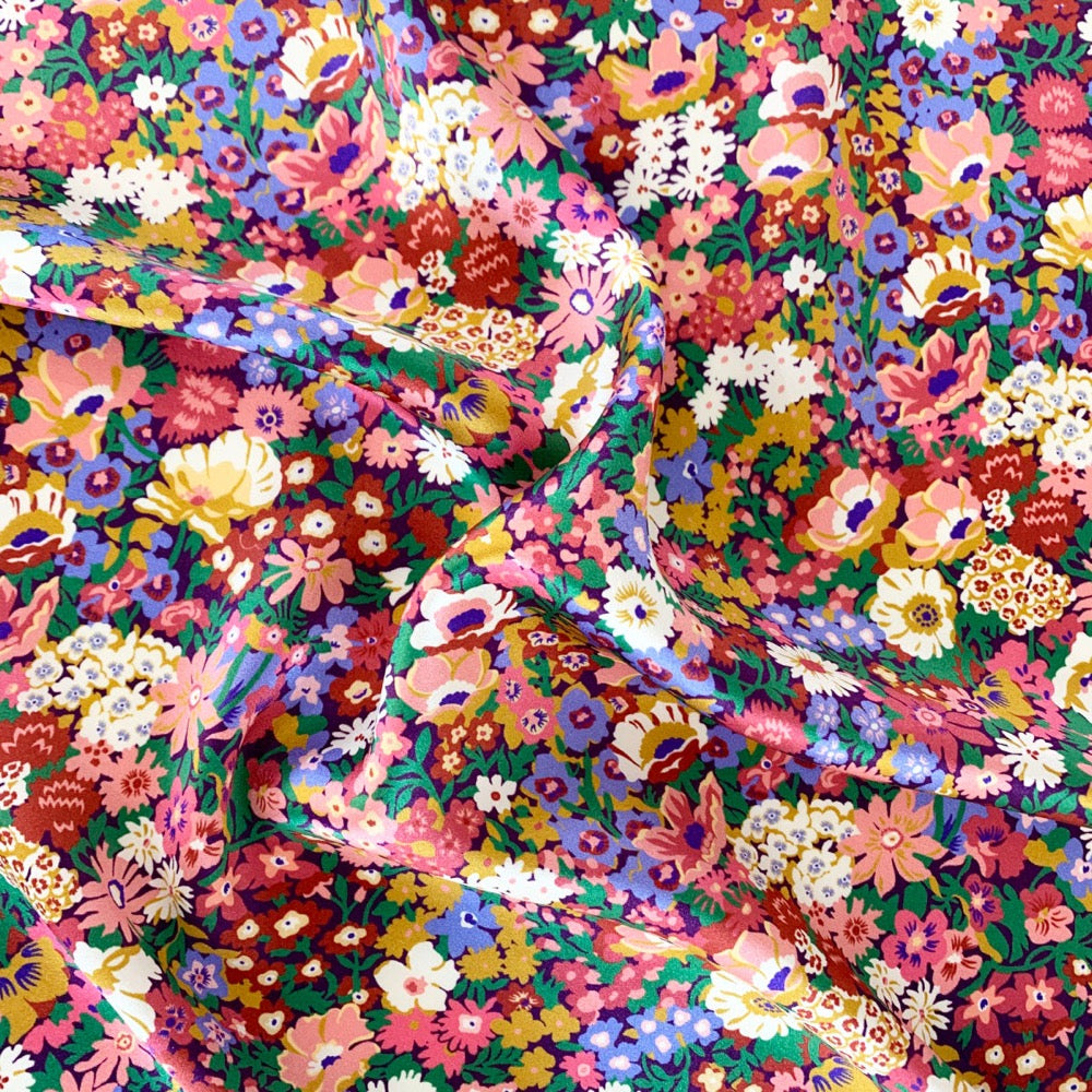 C & W Supplies Liberty Fabric Belgravia Silk Satin THORPENESS PINK