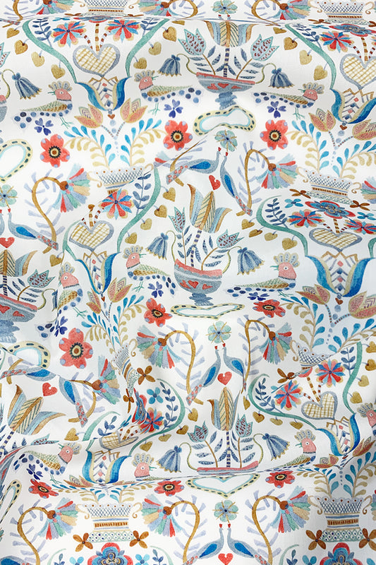 Liberty Fabric Tana Lawn® Cotton LOVE BIRDS BLUE