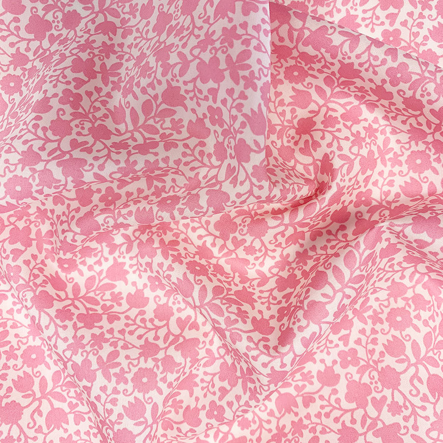 Liberty Fabric Tana Lawn® Cotton FLORAL STENCIL PINK