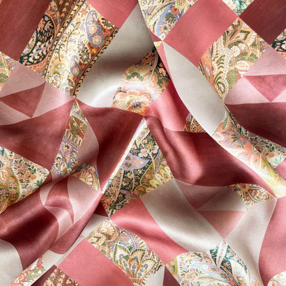 Liberty Fabric Satin Silk EASTERN PATCHWORK